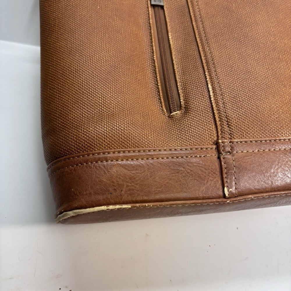 S-Q Vegan Leather Crossbody Bag Brown Shoulder Purse Zip Closure Casual Chic - Picture 12 of 13